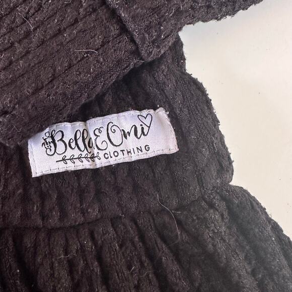 Bella & Omi Black Waffle Knit Hooded Cardigan - Size 9/10 - Picture 2 of 4
